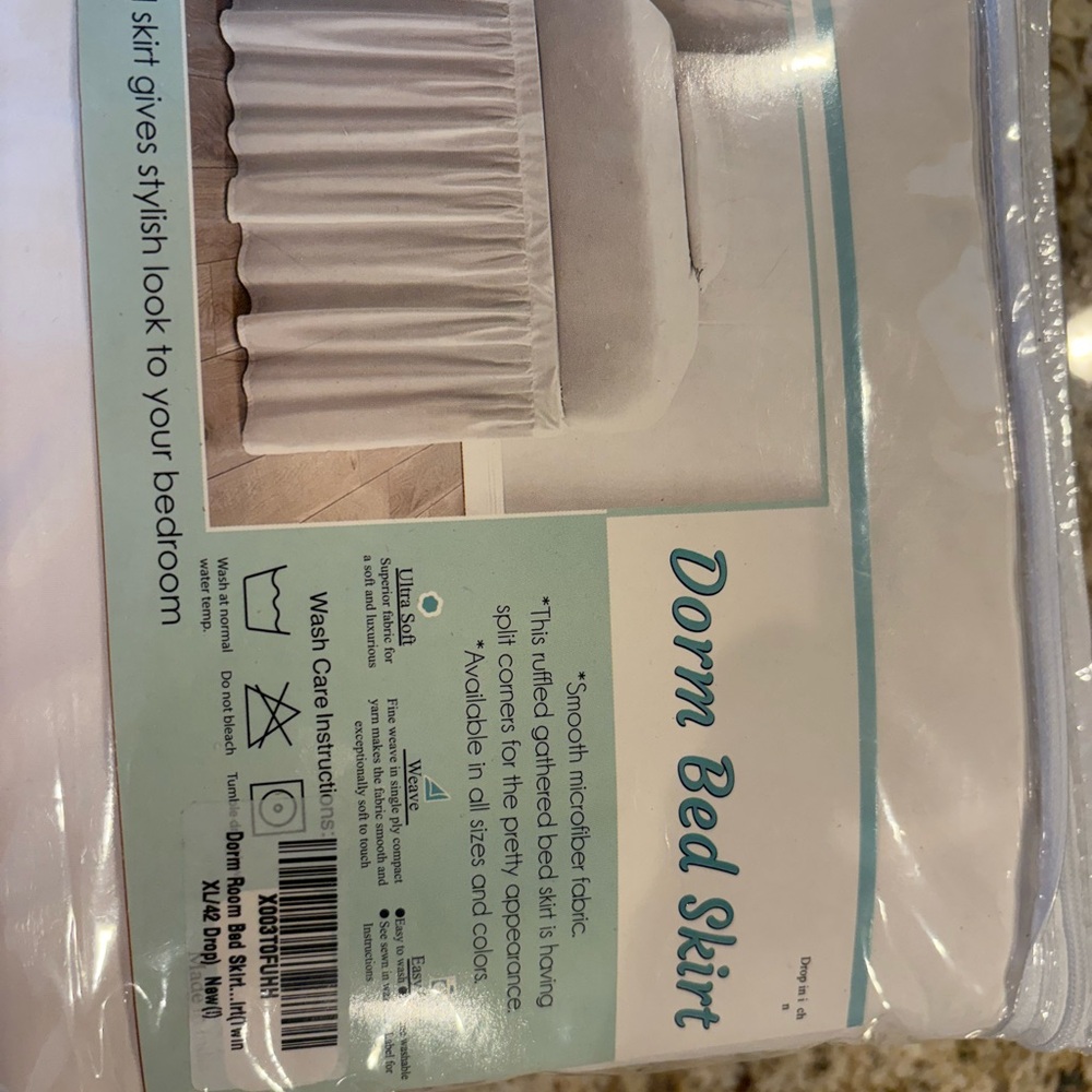 White Dorm Bed Skirt